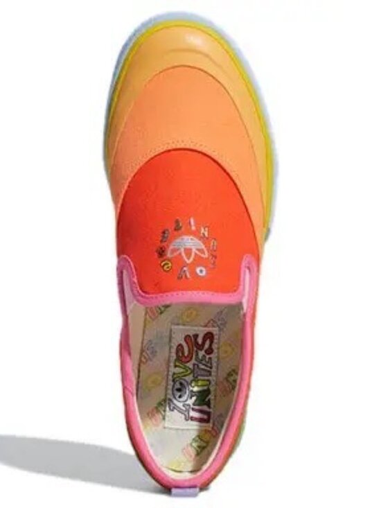 BNWB ADIDAS SLIP ON LOW PRIDE PACK LOVE UNITES SNEAKERS US 5 UK 4.5 EUR 37.5 main image 8